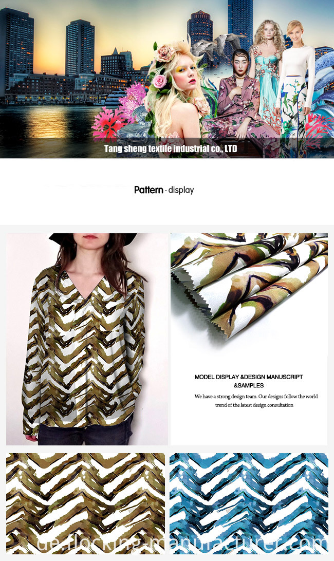 Digital Printed Polyester Satin Garment Home Textile Fabric